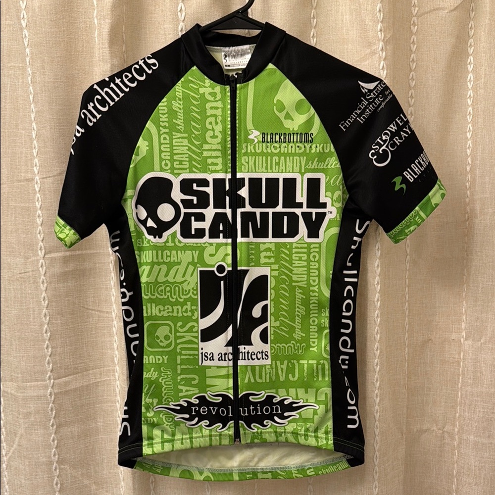 Skullcandy Black and Green Cycling Jersey